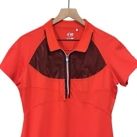 Nivo Golf Tennis Active Performance Short Sleeve Red Black Dress Size Large - Picture 2 of 12